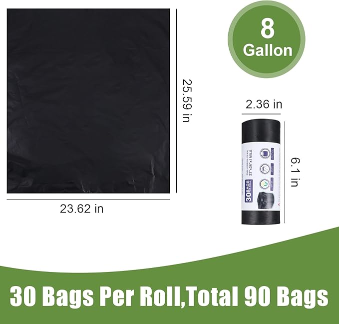 8 Gallon Portable Trash Bags, 90 Count Portable Toilet Bags, Outdoor Toilets Wag Bag Camping Compost Toilet Seat Bags Human Waste Kit for Adults Outdoor Travel Boating Camping Car Essentials
