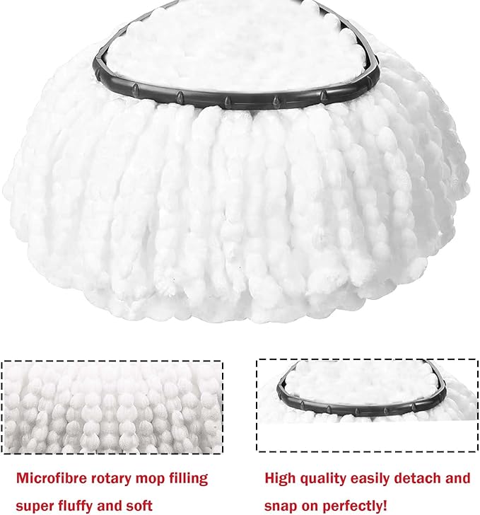 4 Pack Spin Mop Replacement Head Mop Refill Compatible with Oceda Triangle Swivel Mops Microfiber Swivel Mop Refill,Deep Clean,Machine Washable and Easy to Replace