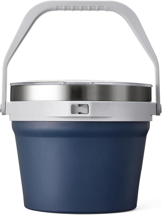 COKTIK 7L Insulated Ice Bucket with Lid，Double Wall Vacuum Stainless Steel Beverage Bucket Keeps Frozen Longer，Holds 6 Longnecks or 3 Bottles of Wine，for Cocktail, Champagne, Large Parties(Navy)