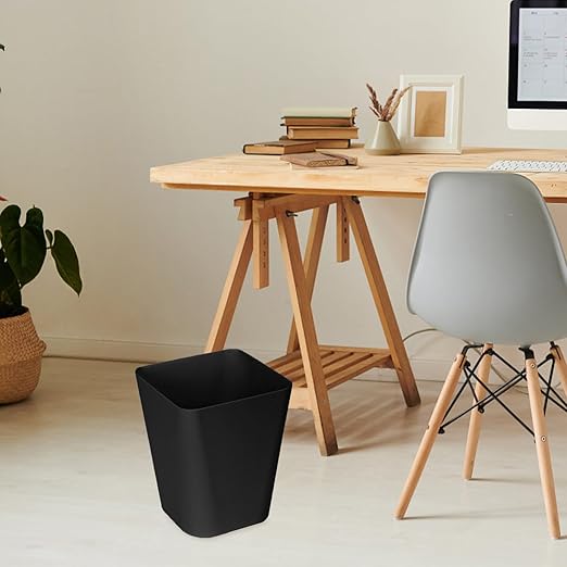 ZXJ Small Trash Can - Waste Basketbin - 1.8 Gallon -Black - Bathrooms, Laundry Room, Kitchens, Offices