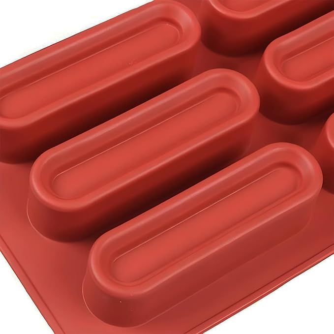 Finger Chocolate Silicone Mold 6-Cavity Bar Mold for Chocolate, Candy, Bread, 11.6 x 6.8 x 1.3 inches