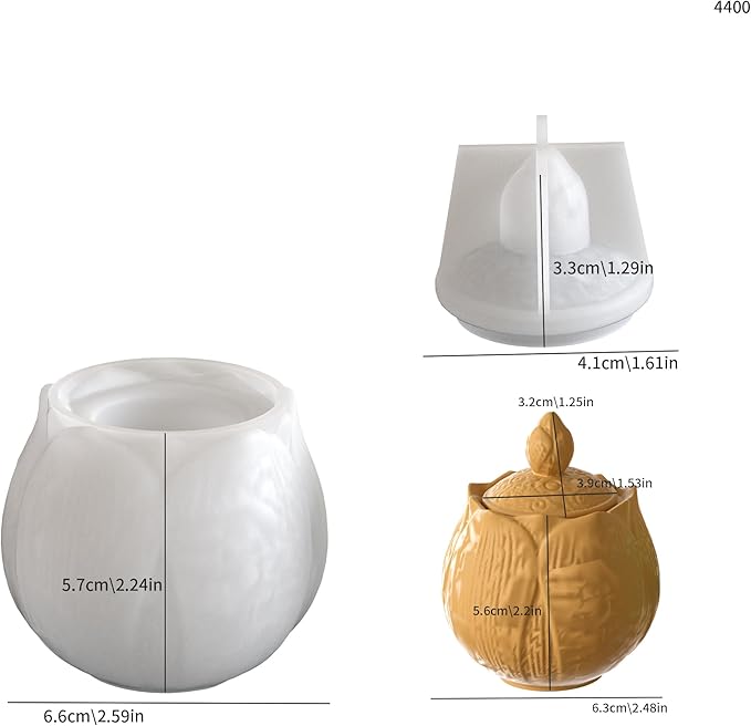 Lotus Jar Bottle Mold - Resin Casting Silicone Molds for Home Decor & Candle Making Wave Spiral Mold