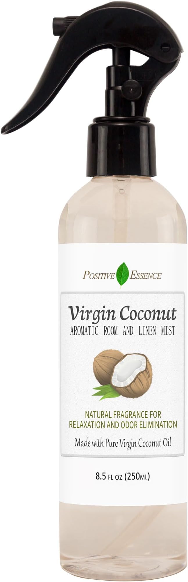 Virgin Coconut Linen and Room Spray, Natural Aromatic Mist Made with Pure Virgin Coconut Oil, Relax Your Body & Mind, Perfect as a Bathroom Air Freshener Odor Eliminator
