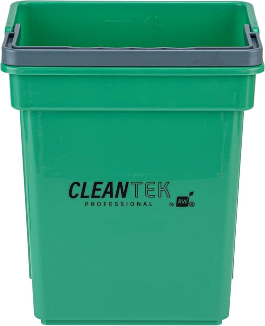 Restaurantware-Clean Tek Professional 4 Quart Cleaning Bucket, 1 Utility Pail with Handle - Heavy-Duty, Portable, Green Plastic Washing Pail, Perfect for Household, Outdoor, Car Wash and More