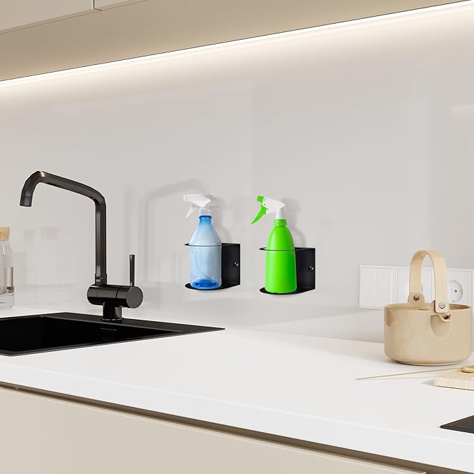 Zonon 2 Pcs Magnetic Spray Can Holder Metal Spray Bottle Holder Wall Mount Storage Rack for Home and Garage Craft Workspace Paint Bottle