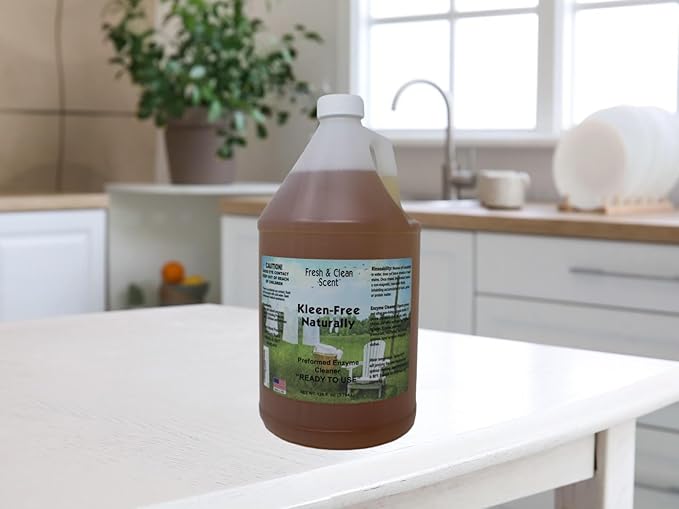 Naturally Preformed Enzyme Cleaner, Enzyme Solution, Multi-Purpose Cleaner, Laudry Additive, and More - Ready -To-Use - Fresh and Clean Scent - 128oz (1 Gallon)