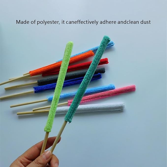 Microfiber Sticks, 12 Pcs Mini Dusters for Cleaning,Crevice Cleaning Tool, Micro Detail Duster Cloth, Suitable for Cars, Home Ventilation Ducts, Window Tracks.