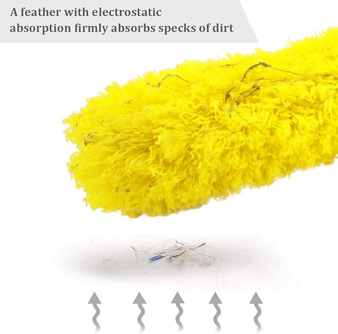 DELUX Microfiber Feather Duster Extendable Cobweb Duster with 100 inches Extra Long Pole, Bendable Head & Scratch-Resistant Hat for Cleaning Ceiling Fan, High Ceiling, Blinds, Furniture & Cars