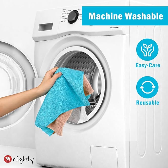 Orighty Microfiber Cleaning Cloth, 12 Pack Microfiber Towels for Cars, Highly Absorbent Car Cleaning Supplies, Lint Free Cloths Clean Rags for Car Care, House, Kitchen, 12x12 inch, Brown