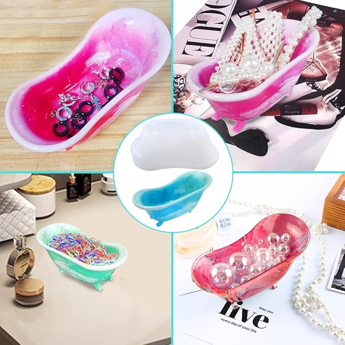 Silicone Molds - Epoxy Resin Molds for Candy, Jewelry, Soap & More - Storage Box with Small Cup Mould