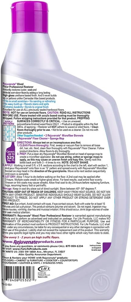 Rejuvenate Wood Floor Restorer, 32oz, High Gloss, (2 Pack)