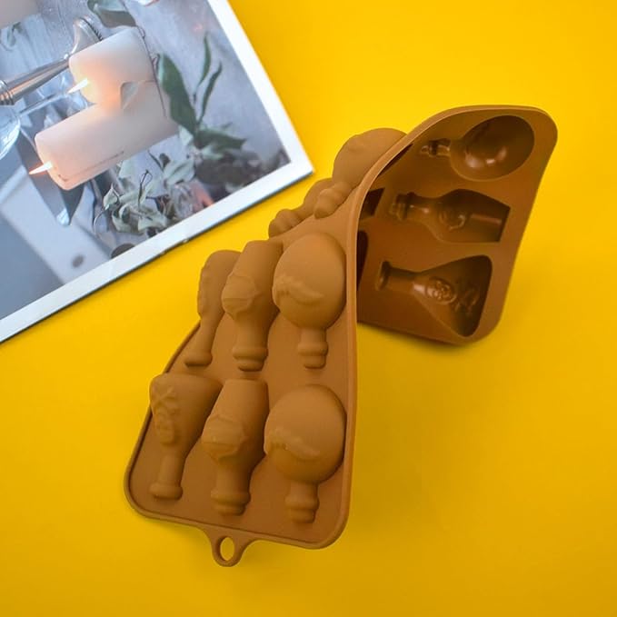 mostsom Chocolate Molds Silicone Mold Halloween Apothecary Potion Bottle for Ice Cube Jelly Crayon Gummy Cupcake Decoration (B_ 8.92x4.04x0.56 inch)