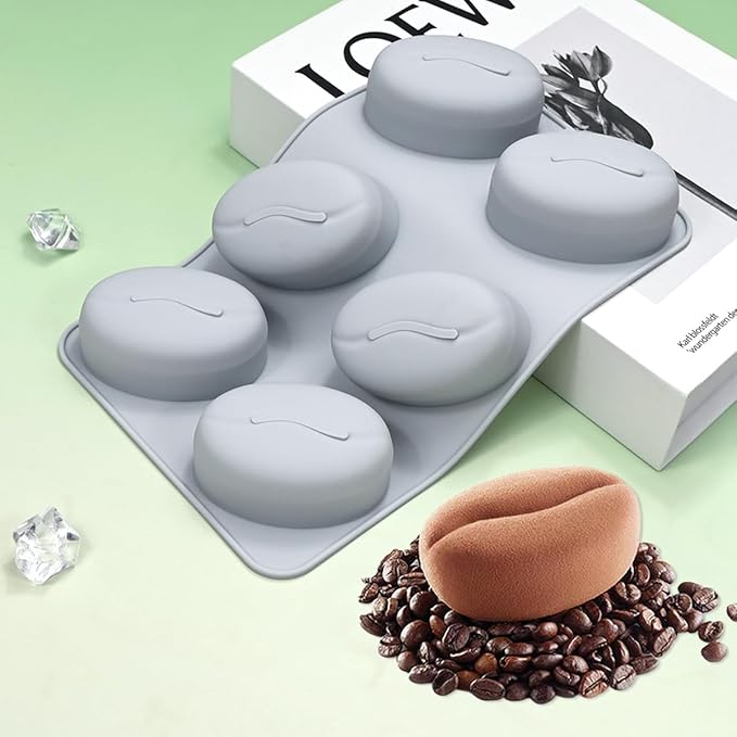 mostsom Silicone Molds for Baking Non-Stick Candy, Chocolate, Cookie, Oreo, Mini Soap, Pudding, Jello, Muffin, Dog Treats Ideal for Cupcakes, Ice Cubes, and Jelly Mold (F_ Coffee Bean)