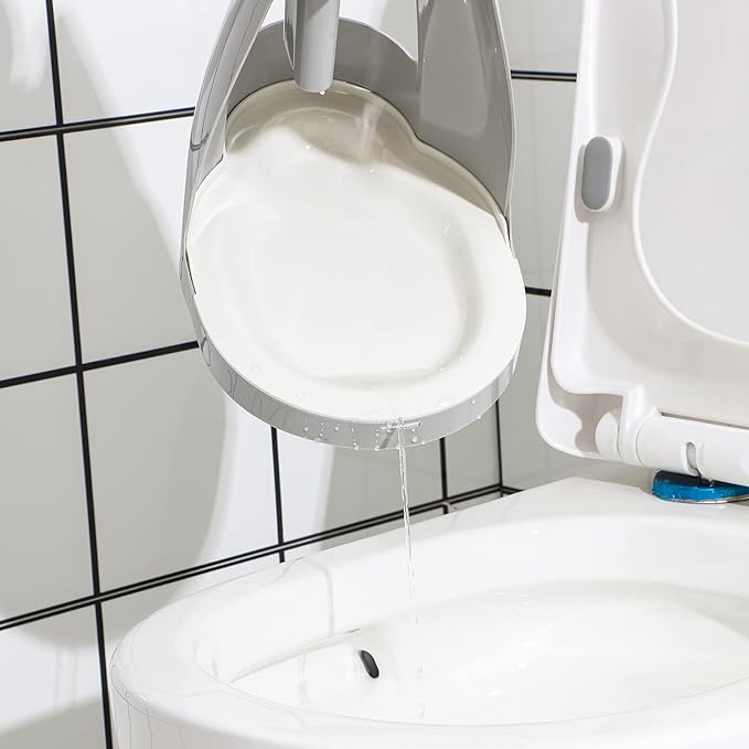 Cq acrylic Toilet Brush and Plunger Set,Toilet Plunger and Brush Combo Bathroom Deeply Cleaning Tools,Bathroom Toilet Bowl Brush with Holder(Grey 1 Set)