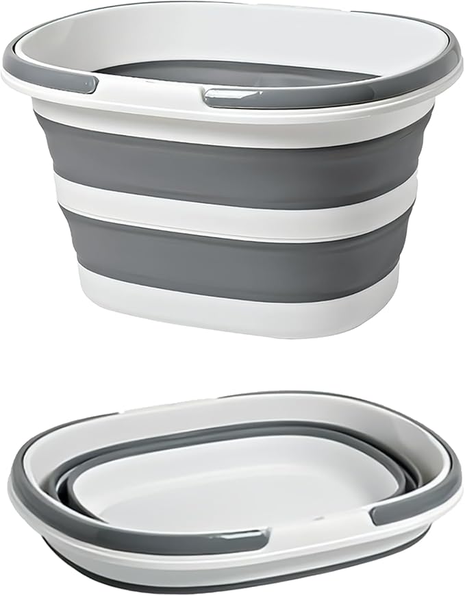 AGH 16L(4.2 Gallon) Collapsible Mop Bucket with Handle for Cleaning,Silicone Square Mopping Bucket for Storage Foldable Tub for Cleaning Large Silicone Pop Up Buckets for Car Washing or Camp.1Pack