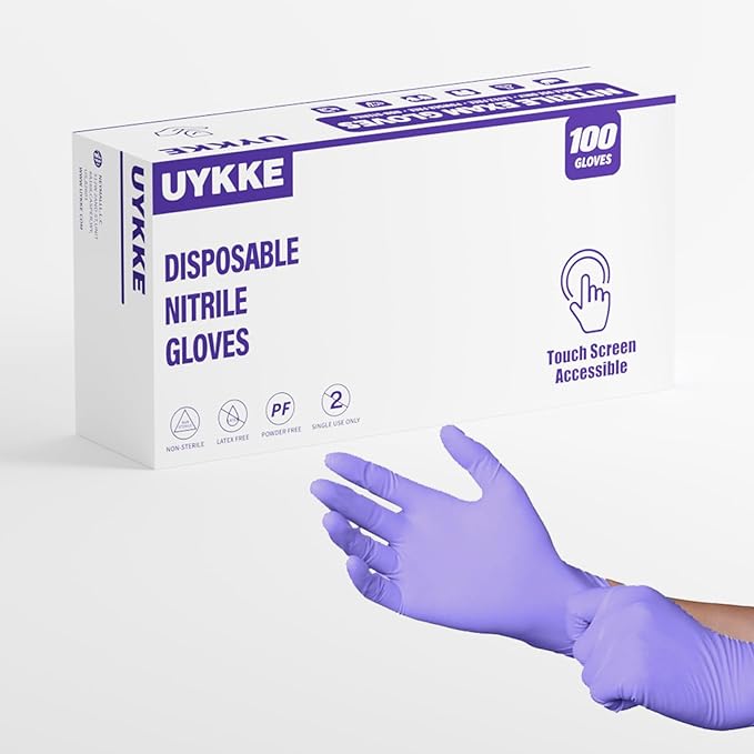 Nitrile Disposable Gloves 4 Mil Nitrile Cleaning Gloves Latex Free for Food Prep, Cooking,Lab,Home,Salon&Tattoo