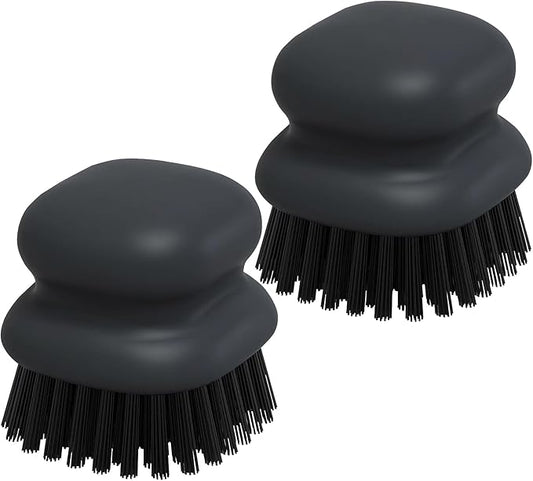 2Pack Dish Scrub Brush, Palm Brush Dish Scrubber with Ergonomic Grip, Kitchen Scrub Brushes for Cleaning for Pans, Pots, Kitchen Sink Cleaning-Black