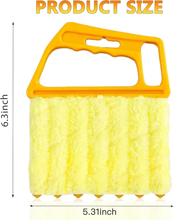 AOCEAN 4 Pcs Blind Cleaner Duster Tool 7-Finger Dusting Cleaner Tool for Window & Air Conditioner Handheld Mini Duster Brush for Wood Blinds Dust Dirt