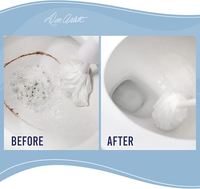 Don Aslett Johnny Mop | Set of 2 Toilet Brushes | 14" Handle to Easily Clean Toilet or Shower | Scratch Free Bowl Swab | Safe to Use with Your Favorite Toilet Bowl Cleaner