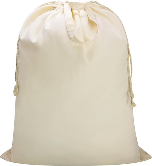 Canvas Laundry Bag 33"x 35", Thick Cotton Laundry Bag with Handles & Drawstring, Extra Large Heavy Duty Washable Basket Liner Hamper Liner Canvas Storage Sack (Beige XL, 1 Pack)