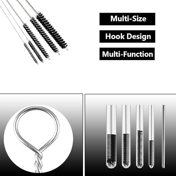 Crevice & Tube Brush Set:13-Pack Flexible Nylon Brushes for Kitchen Sink, Bathroom Tile, Car Detailing,Fridge, Lab - Women's Cleaning Kit