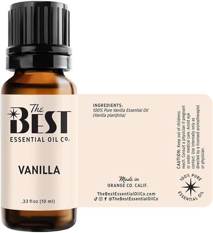 The Best Vanilla Essential Oil- Premium Grade- 100% Pure & Natural for Aromatherapy, Diffuser, Spa, Massage, Air Freshener- 10 ml (.33 fl oz)