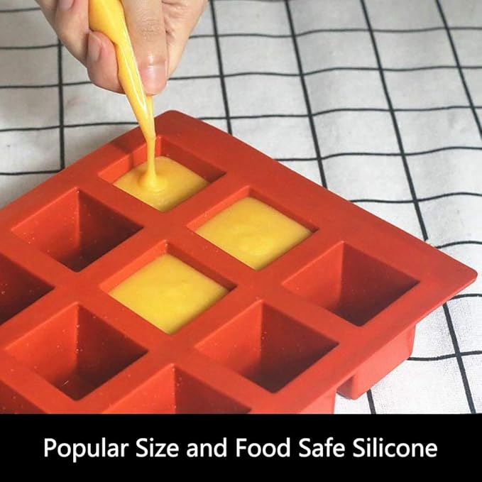 Silicone Mousse Cake Molds (2 Pack) Candy Molds, Mini Petit for Cups, Baking Cakes for Cube Chocolate Truffle Cookie Cake