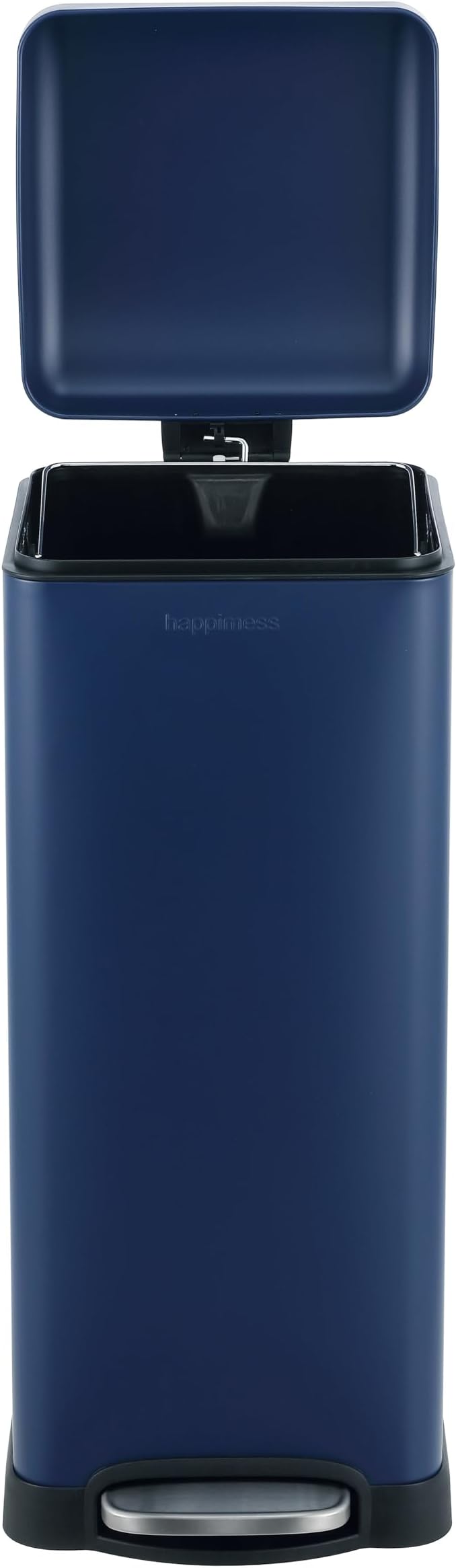 happimess HPM1007H Betty Retro 8-Gallon Step-Open Trash Can, Fingerprint Resistant, Modern, Minimalistic for Home, Kitchen, Laundry Room, Office, Bedroom, Bathroom, Denim Blue