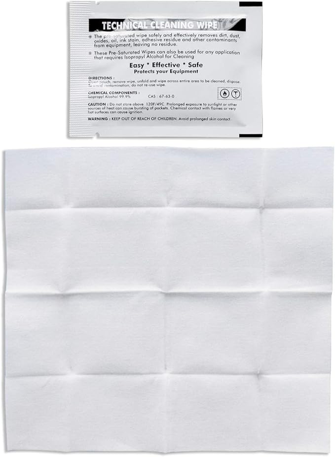 99.9% Technical Prep Pads, 5"×6" Multi-Purpose Large Non Woven Handy Wipes Cleaning for Surfaces/Electronics/Industrial/Thermal Paste Remover, etc, 40/Box