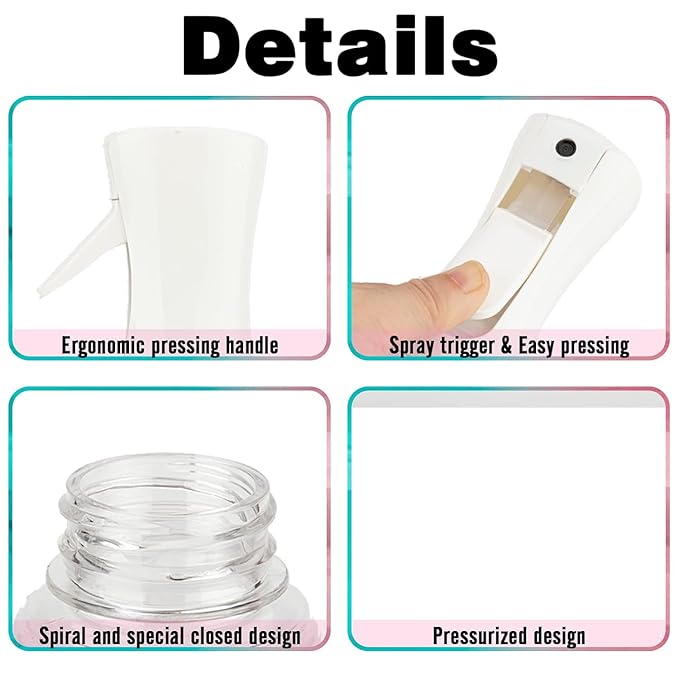 Spray Bottle for Hair (6.8OZ /200ML) Continuous Ultra Fine Mist Sprayer for Hair, Salons, Barber, Plants, Skin Care, Cleaning 2 Pack GRADIENT PINK BLUE