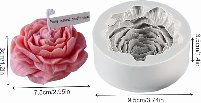 Peony Flower Candle Silicone Mold Soap Mold Fondant Chocolate Cake Candy Moulds Epoxy Resin Plaster Clay Baking Pastry Tools