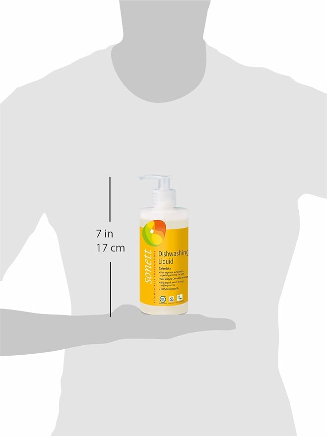 Sonett Organic Dishwashing Liquid (1 Count Calendula, 10 Fl.Oz) Certified Organically Grown