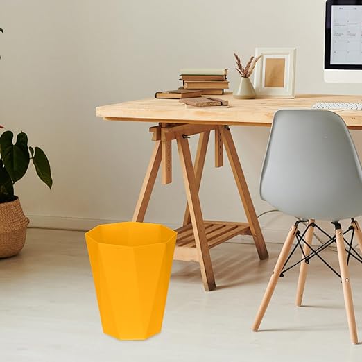 ZXJ Small Trash Can - 1.8 Gallon - Yellow - Waste Basket - Garbage Bin Bathroom,Kitchen,Office,Dormitory,Camping,Kids Room