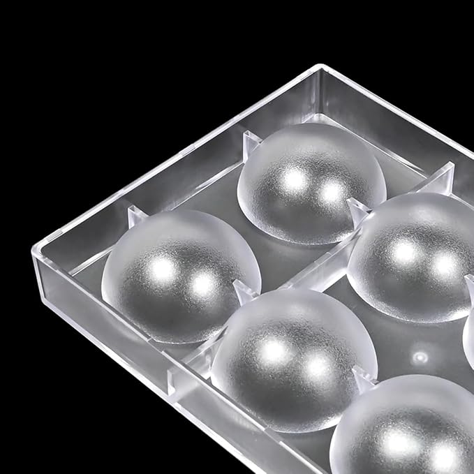 TUKE Semi-Sphere Chocolate Mold Polycarbonate Hemisphere Mold for Chocolate Making, Candy, Baking, Ice Cube, Soap 2.36inch Diameter (D_Semi-Circle)