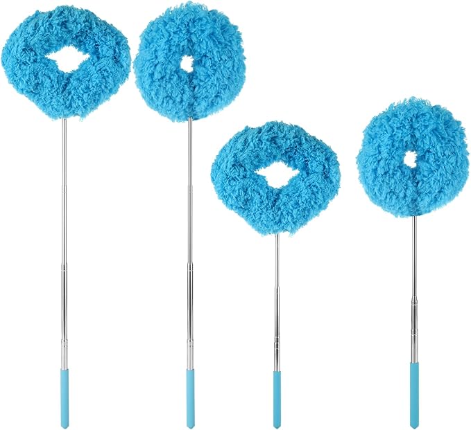 8 Pack Ceiling Fan Cleaner Duster 2 Size Reusable Microfiber Ceiling Fan Cleaner Duster with Extendable Long Handle 6 to 30 Inch for Cleaning Walls Bookshelves Door Window Top