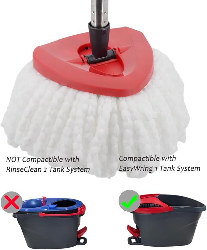 Replacement Mop Head Microfiber Spin Mop Refill Clean Pad Mop Head Refills Easy Cleaning Mop Head Replacement (4 Pack)