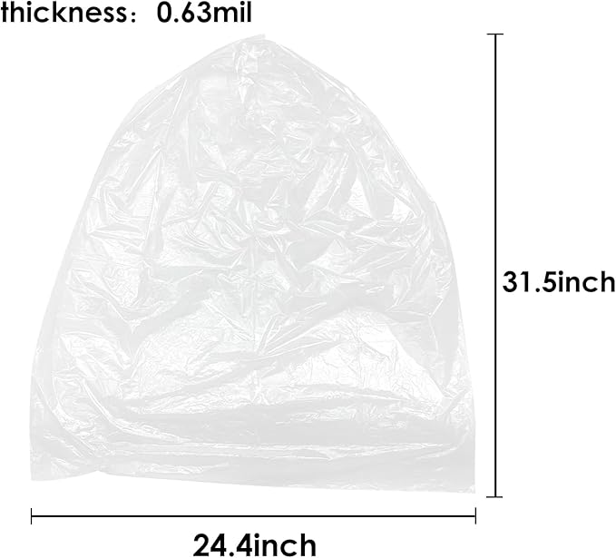 13 Gallon 60 Counts Strong Tall Kitchen Trash Bags Garbage Bags by Teivio,Bathroom Trash Can Bin Liners, Plastic Trash Bags for home office kitchen (Clear)
