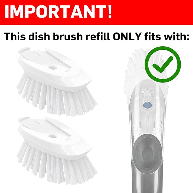 Dish Brush Refill, 8 Pack Soap Dispensing Dish Brush Refills, Dish Brush Replacement Head, Brush Dispenser Refill Fits Soap Dispensing Handle