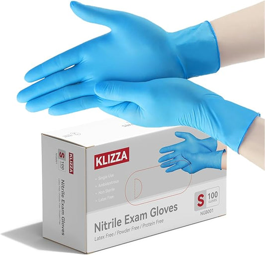 Nitrile Gloves Disposable, Latex and Powder Free Cleaning Rubber Gloves, 4 Mil Thick for Cooking, Food Prep, Exam