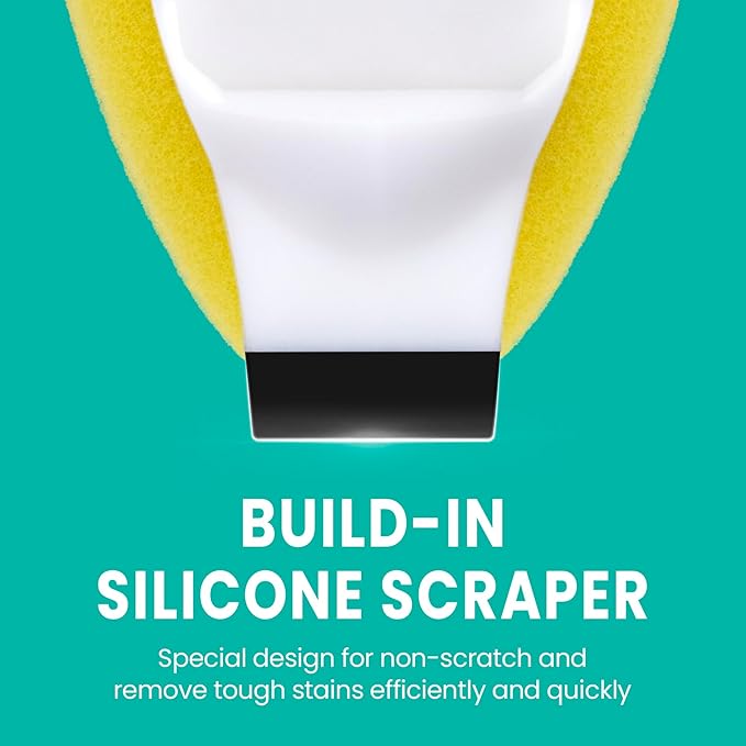 Dishwand Refills Sponges Heads - Non Scratch Dish Wand Refill Replacement, Heavy Duty Scrub Dots Brushes Dispenser, Soap Dispensing Scrubbers, Dishwashing Cleaner Supplies Kitchen Sink Dishwasher Tool