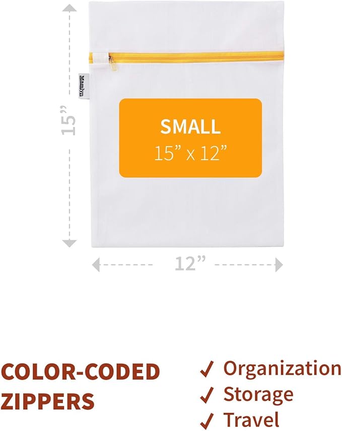 Mesh Laundry Bag for Delicates, Wash Bag for Underwear and Lingerie, Makeup Organizer Bag (2 Small)