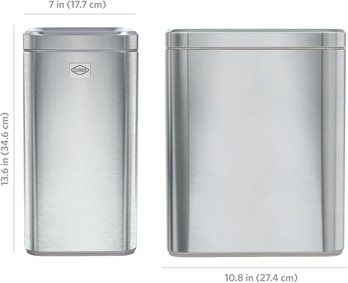CLOROX Slim Open Trash Can - 2.6 Gallon (10 Liter) Small Metal Waste Basket with Removable Bucket for Narrow Spaces - Stainless Steel Garbage Bin for Bathroom, Bedroom, or Office