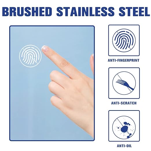 Kitchen Trash Can with Lid, 13 Gallon Automatic Garbage Can for Bathroom Bedroom Home Office 50 Liter Touch Free High-Capacity Brushed Stainless Steel Waste Bin