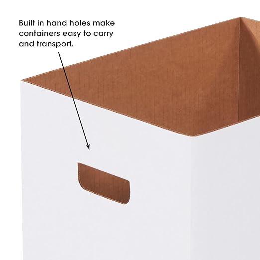 BOX USA Cardboard Trash Cans and Recycling Bins, 50 Gallon 18" L x 18" W x 36" H (10-Pack) Reusable or Disposable Pop Up Garbage Boxes for Parties, Outdoor Events, Heavy Duty, Waste