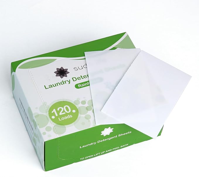 Suds Life Laundry Detergent Sheets (60 Sheets) Ocean Breeze, Lavender, Rainforest - Portable, Concentrated Laundry Detergent (Up to120 Loads) (Rainforest)