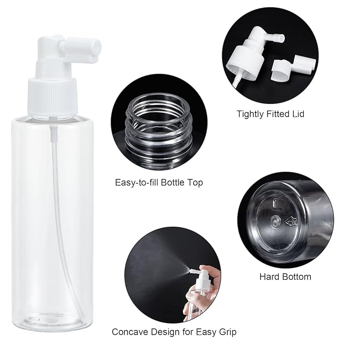 Yebeauty 6 Pack Refillable Travel Size Spray Bottle Plastic Empty Fine Mister Small Spray Bottles with Tight Cap Long Mouth TSA Approved Sprayer Atomizer for Hair Perfumes Cleaning, 150ml/5oz Clear