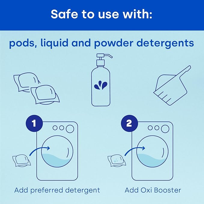 Dropps Oxi Booster Pods, Unscented (120 Pods) - Chlorine-Free Bleach Alternative Biobased Laundry Whitener & Stain Remover for Extra Tough Stains - Fragrance-Free & Hypoallergenic for Sensitive Skin
