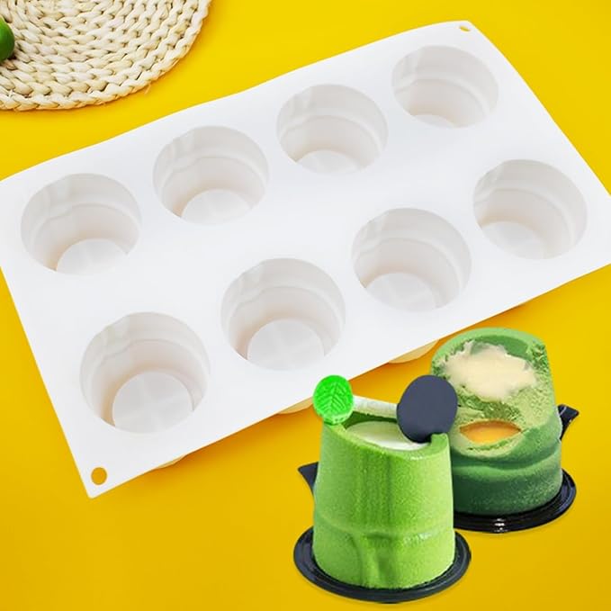 mostsom 8 Holes Chocolate Bamboo Mold Silicone Mould For Chocolate Cake Jelly Pudding Handmade Soap Cake Moulds (Bamboo K_11.8x6.8x2.8inch)