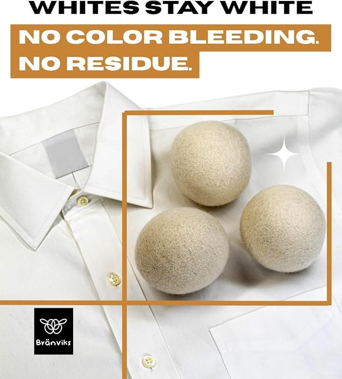 Wool Dryer Balls – 6 XL Balls (White & Black Set) – Premium Natural Fabric Softener – 100% New Zealand Wool – Reusable, Eco-Friendly, Reduces Wrinkles & Static