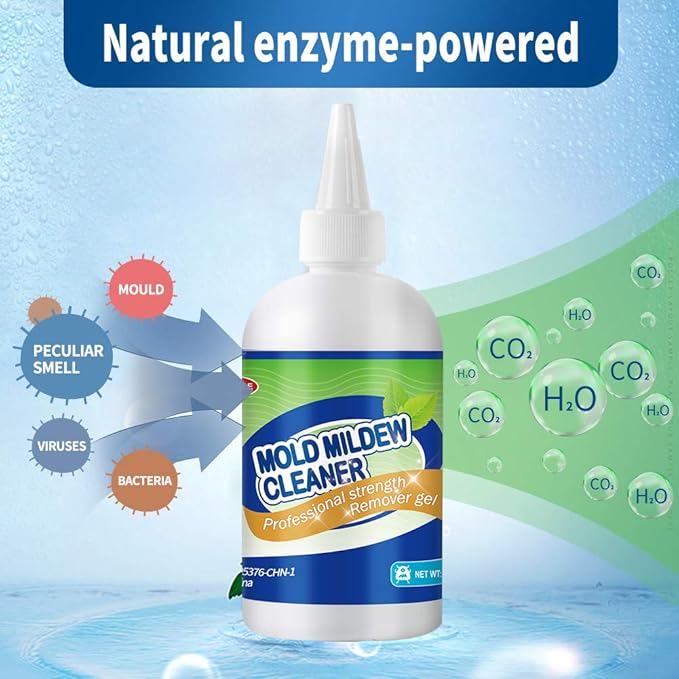 Mold Remover Gel - Effective Mold Cleaner for Household Shower, Kitchen Sinks, Walls, Tiles, Grout, Bathrooms, Washing Machine and Refrigerator Strips - 15 Fl.Oz